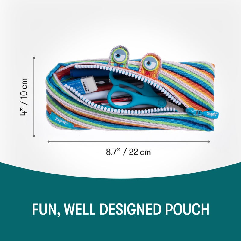 ZIPIT Monster Pencil Case for Kids, Cute Zipper Pouch for Boys Girls and Teens, Stationery Bag for School, Colorful - Image 2